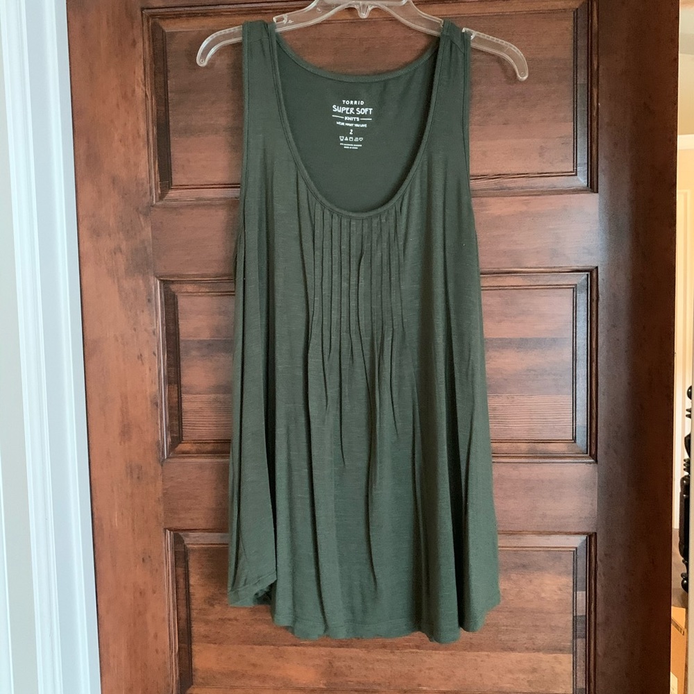 Pleated front tank top